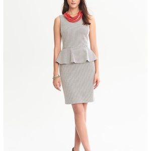 Gray Jacquard Peplum Dress